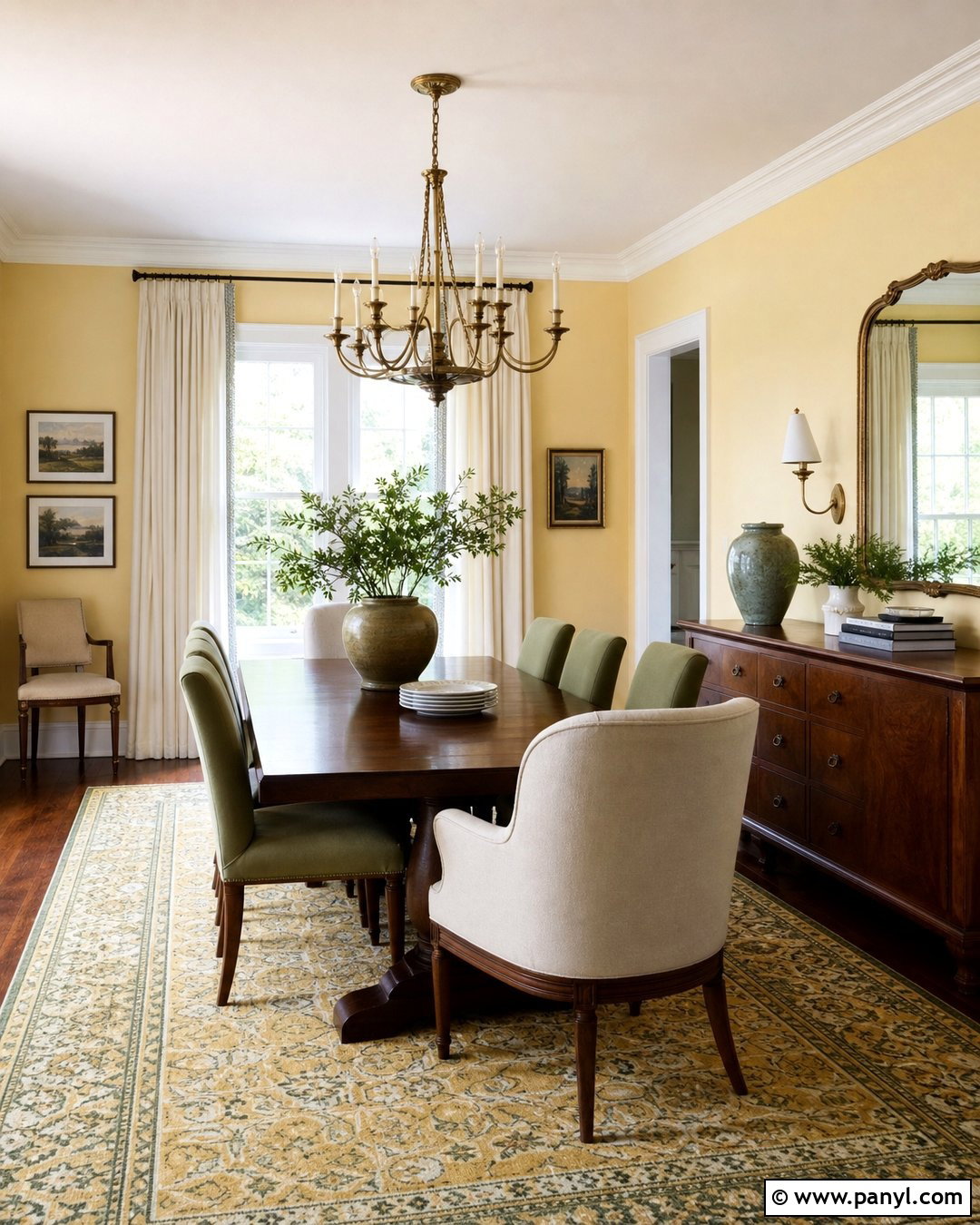 Pale Yellow Walls In A Dining Room - 35 Pale Yellow Walls