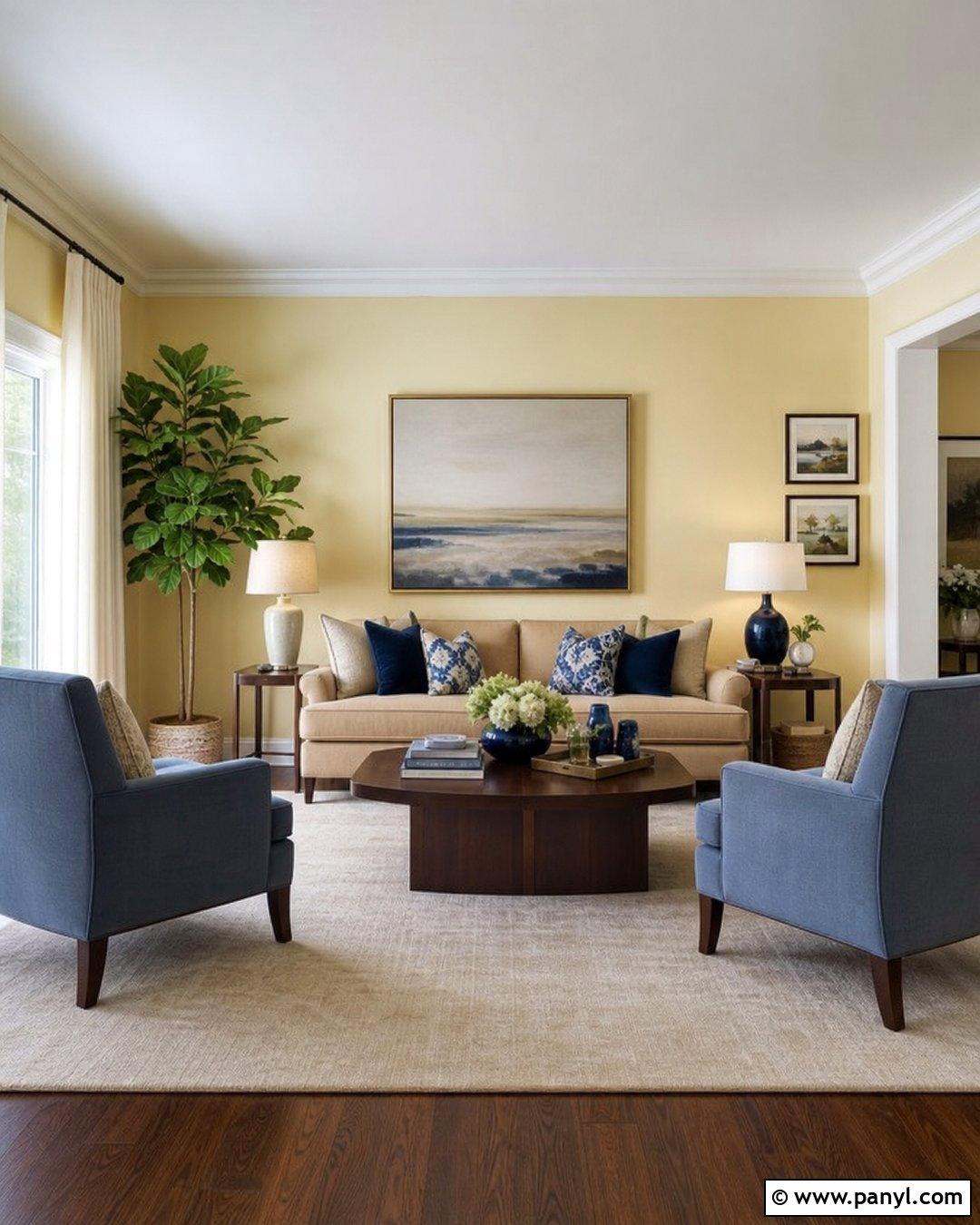 Pale Yellow Walls In A Living Room - 35 Pale Yellow Walls