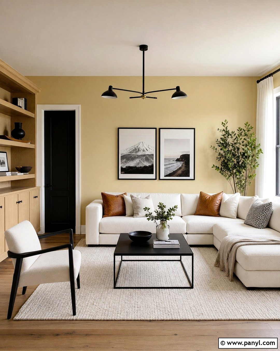 Pale Yellow Walls With Black Accents - 35 Pale Yellow Walls