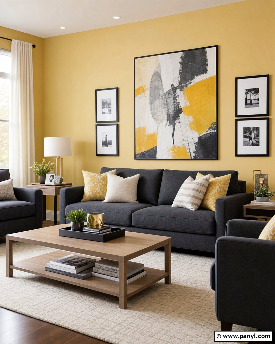 Pale Yellow Walls With Charcoal Gray - 35 Pale Yellow Walls