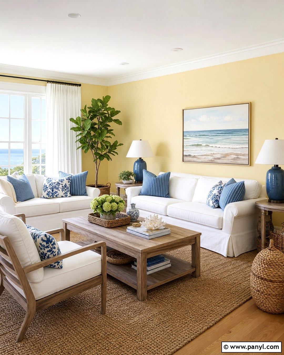 Pale Yellow Walls With Coastal Decor - 35 Pale Yellow Walls