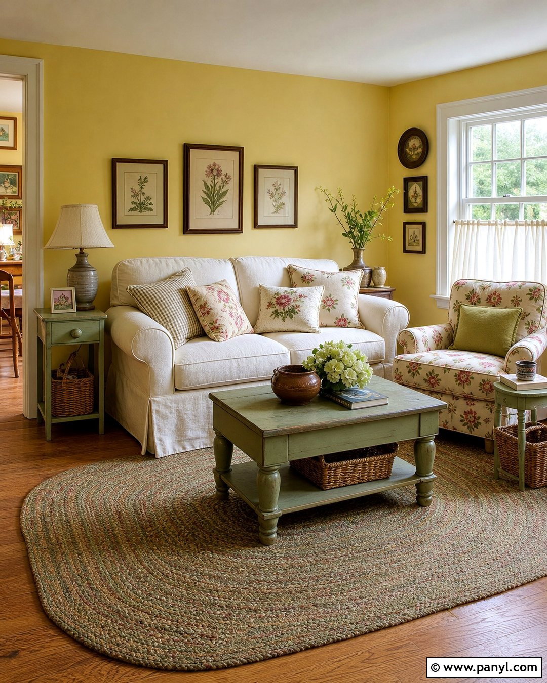 Pale Yellow Walls With Cottage Decor - 35 Pale Yellow Walls