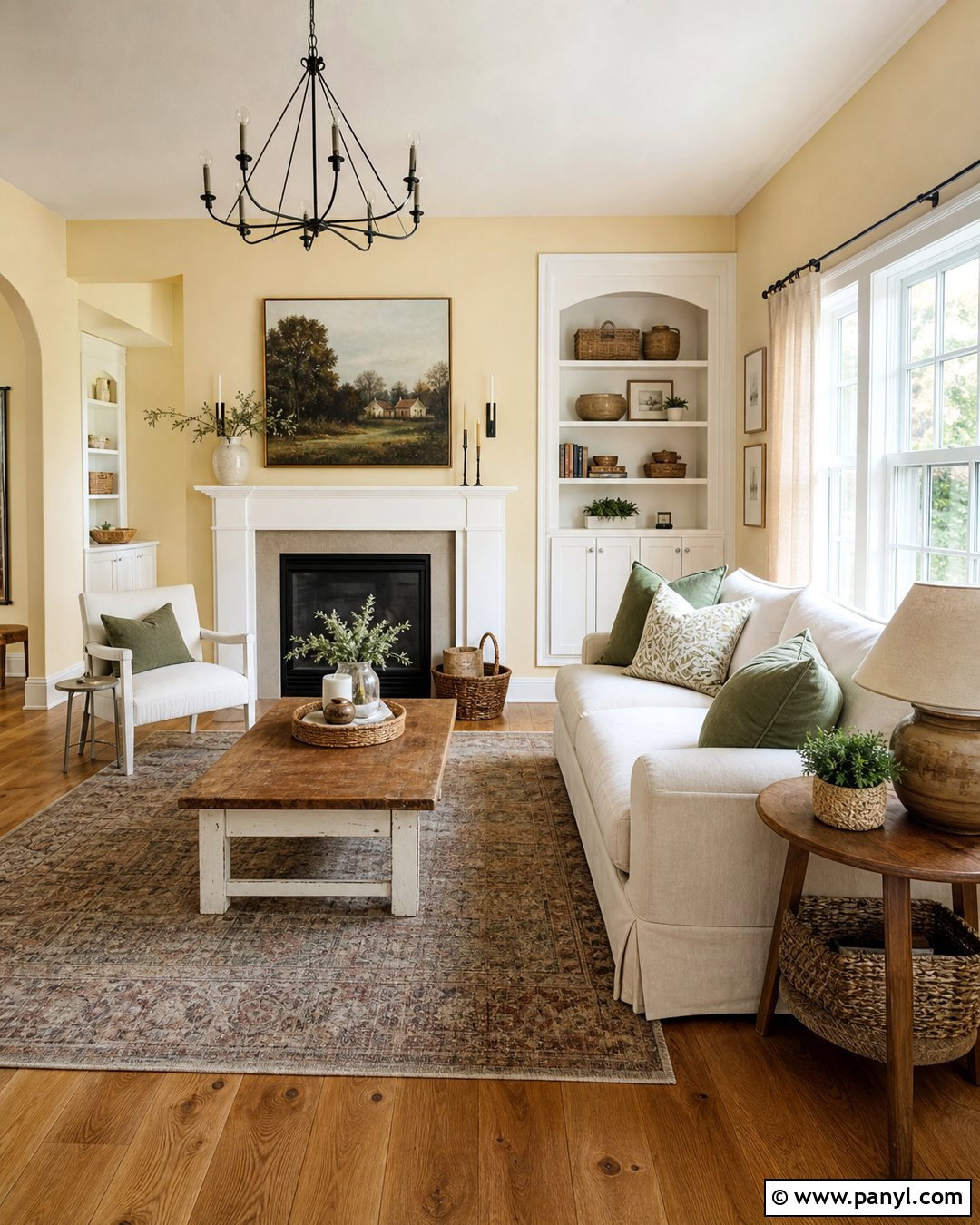 Pale Yellow Walls With Farmhouse Decor - 35 Pale Yellow Walls