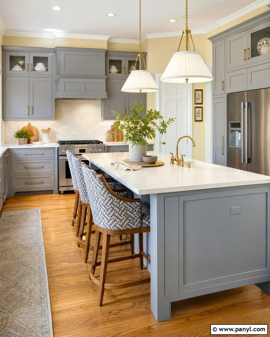 Pale Yellow Walls With Gray Kitchen Cabinets - 30 Gray Kitchen Cabinets Wall Color Ideas