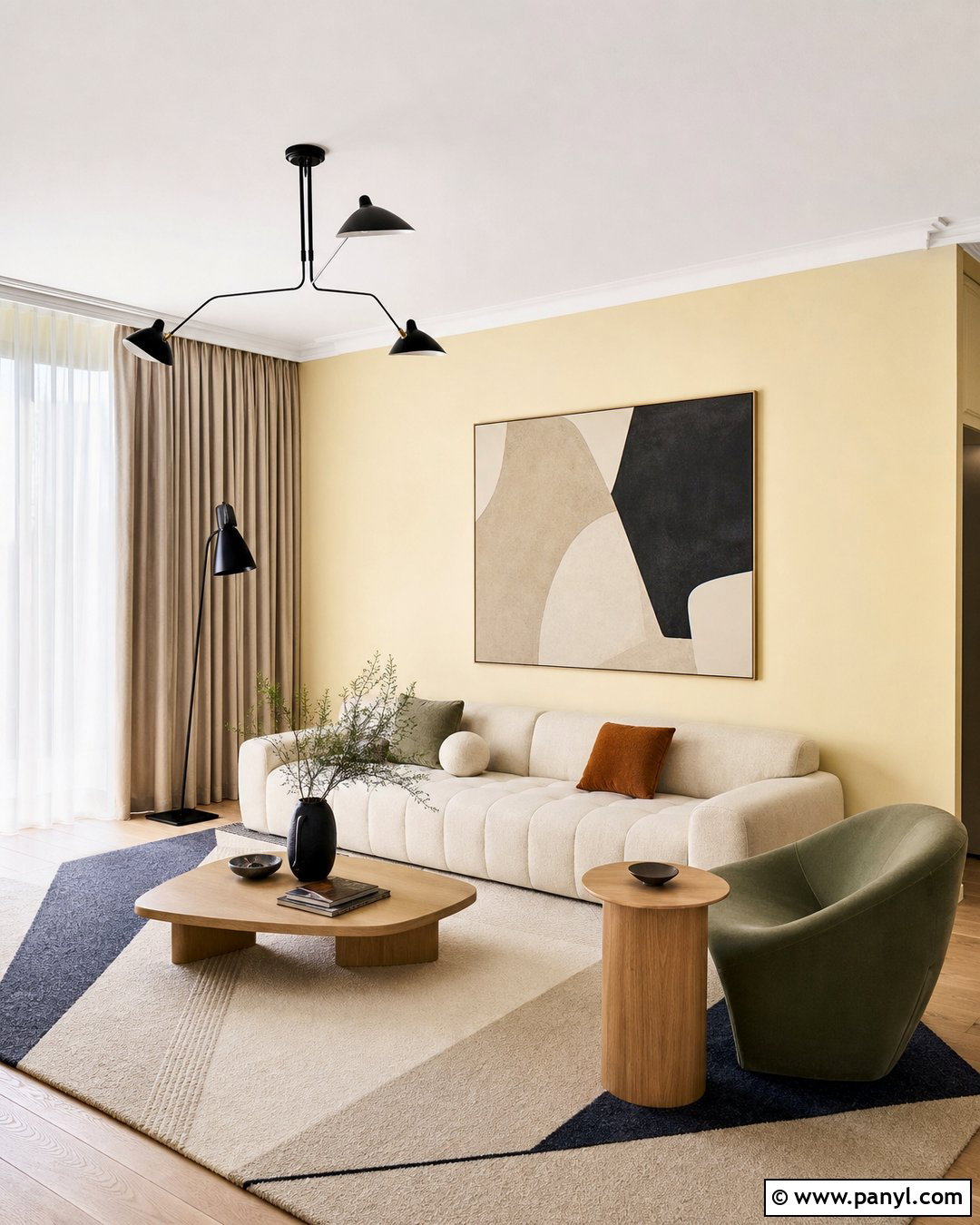 Pale Yellow Walls With Modern Decor - 35 Pale Yellow Walls