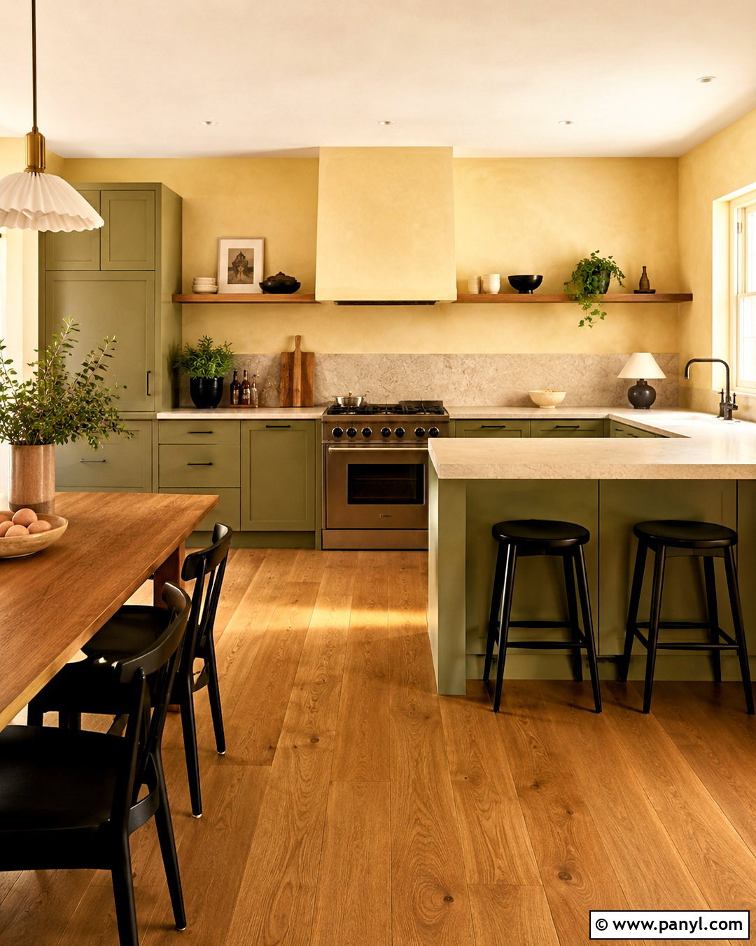 Pale Yellow Walls With Olive Green Cabinets - 20 Yellow Wall Green Cabinets