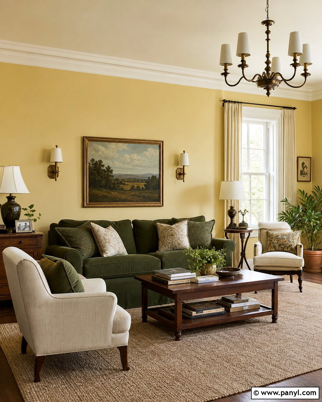 Pale Yellow Walls With Olive Green - 35 Pale Yellow Walls
