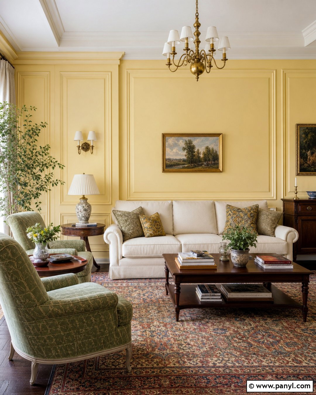 Pale Yellow Walls With Wall Paneling - 35 Pale Yellow Walls