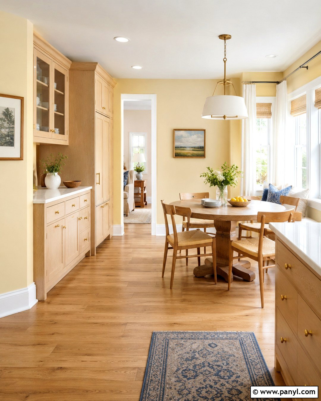 Pale Yellow Walls With Warm White Baseboards - 20 Wall And Baseboard Color Combinations