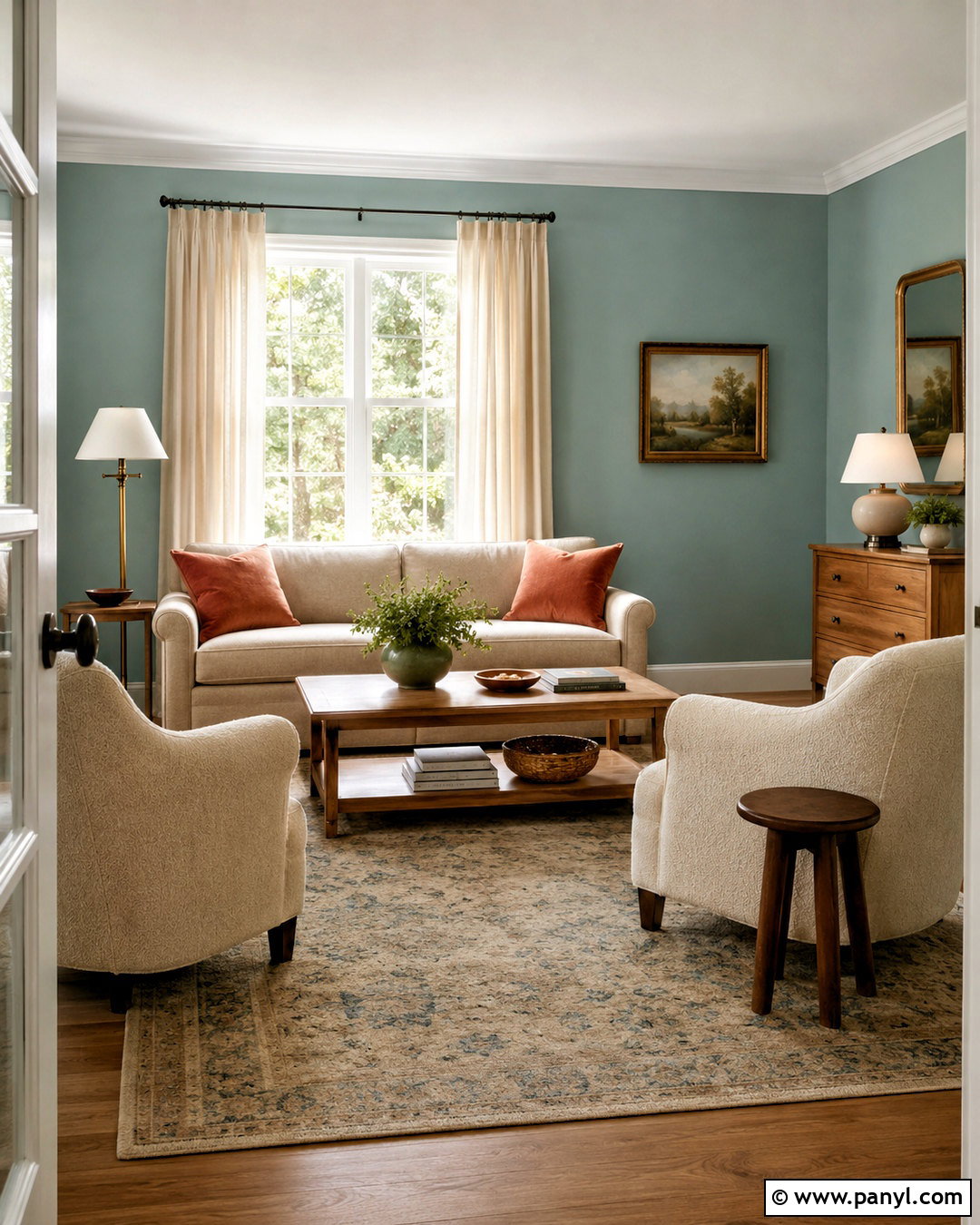 Palladian Blue HC-144 Living Room - 20 light teal paint colors