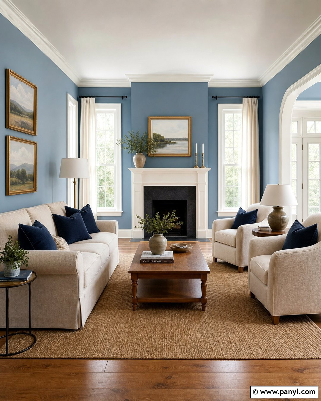 Palladian Blue Living Room Walls - 20 Palladian Blue Walls