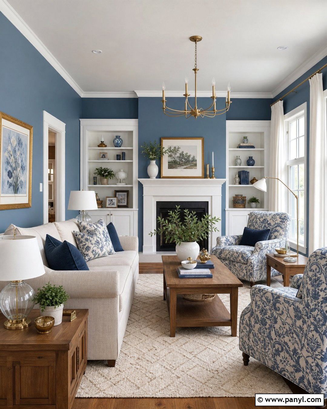 Palladian Blue Walls With White Trim - 20 Palladian Blue Walls