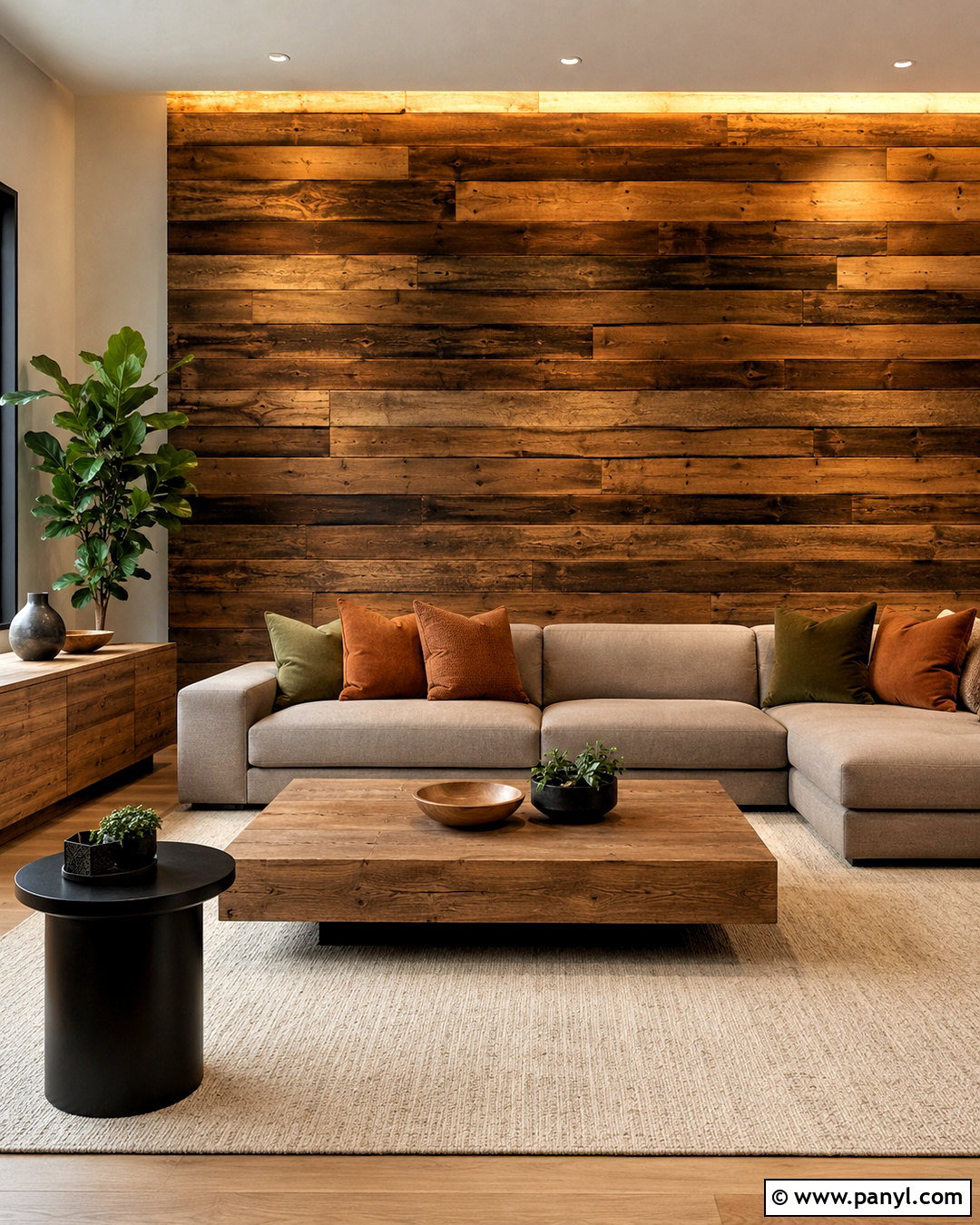 Pallet Accent Wall With Lighting - 20 pallet accent wall ideas