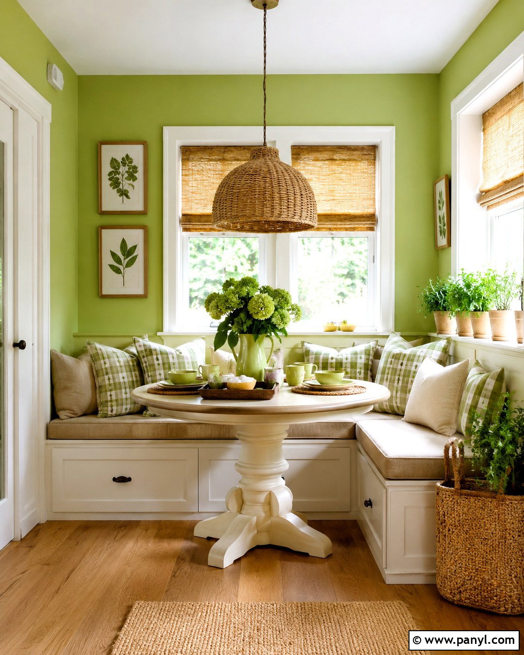Pantone Greenery Breakfast Nook - 20 Pantone Wall Colors