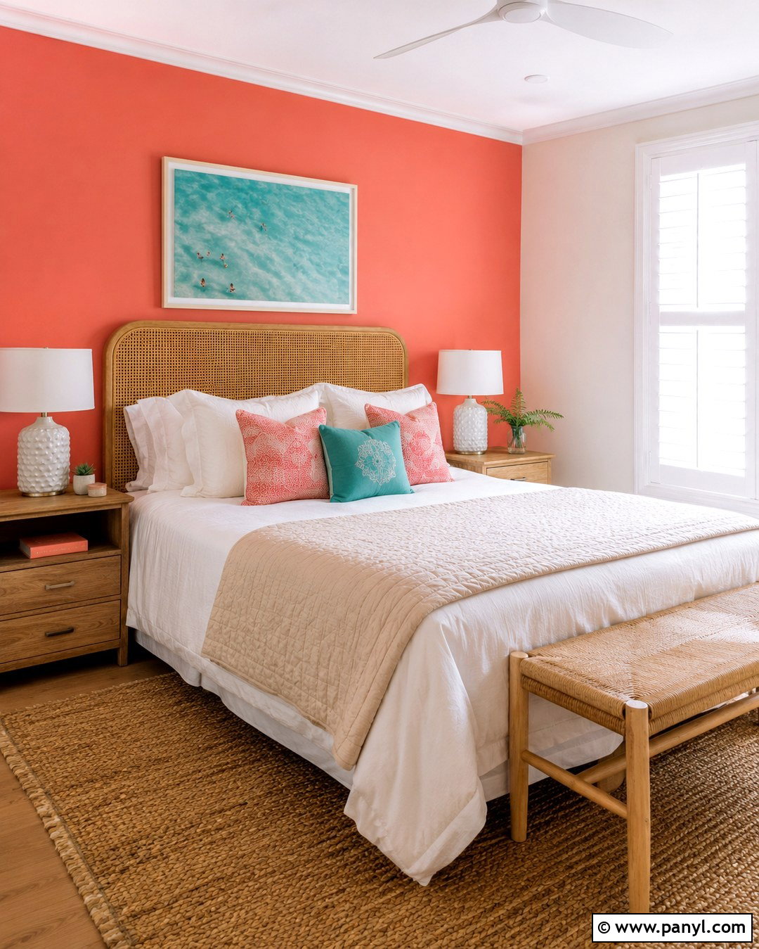 Pantone Living Coral Guest Bedroom - 20 Pantone Wall Colors
