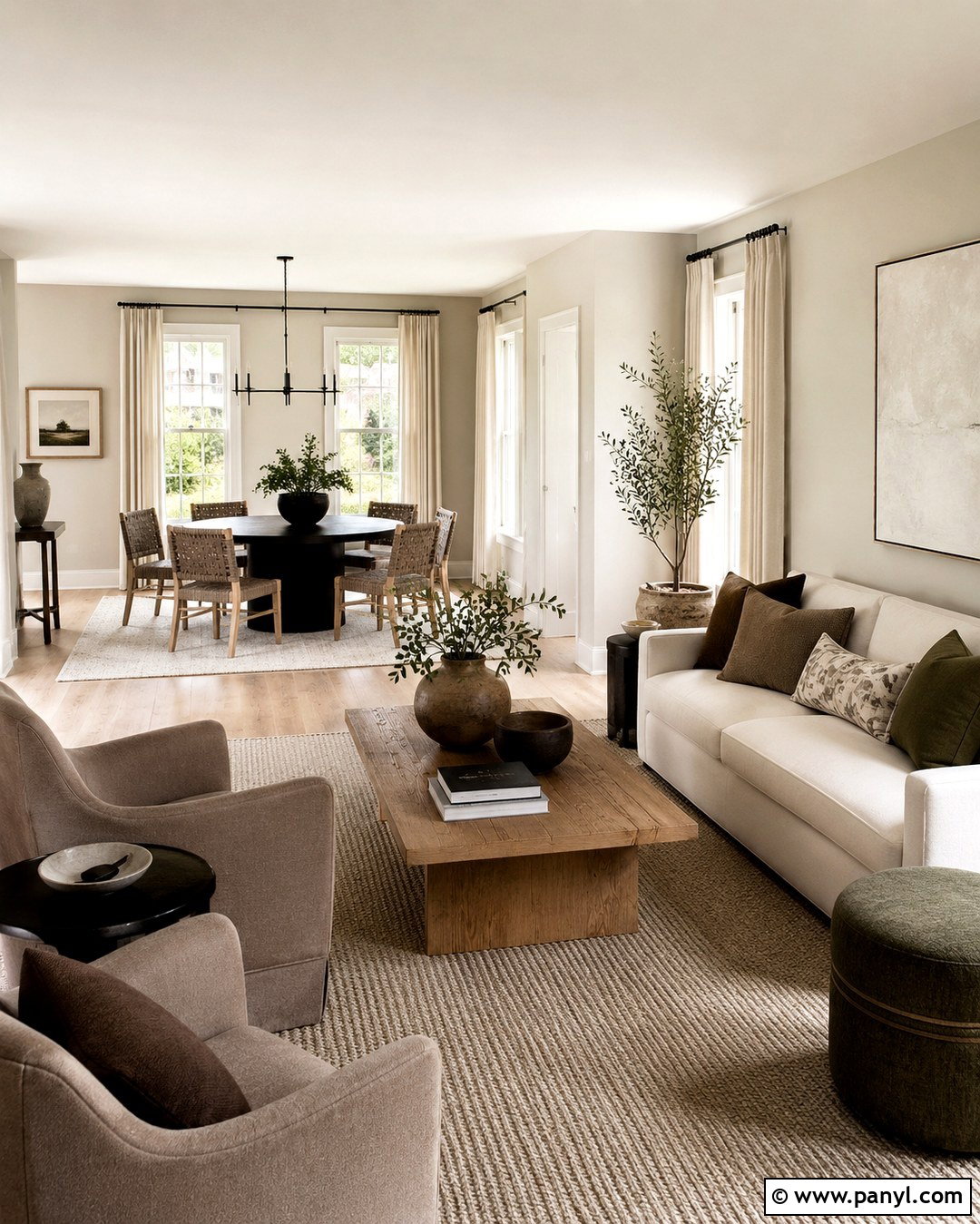 Pantone Sand Dollar Open Plan Room - 20 Pantone Wall Colors