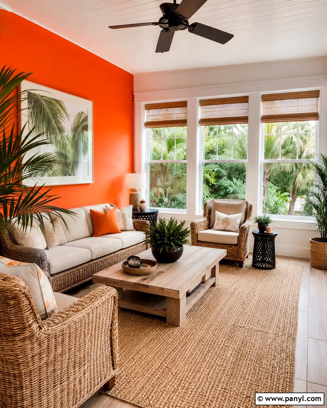 Pantone Tangerine Tango Sunroom - 20 Pantone Wall Colors