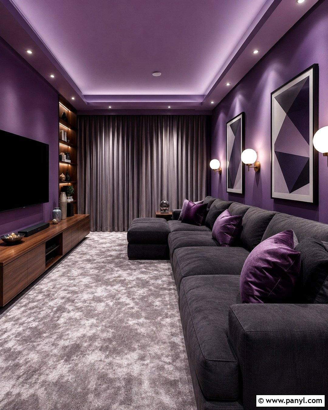 Pantone Ultra Violet Media Room - 20 Pantone Wall Colors