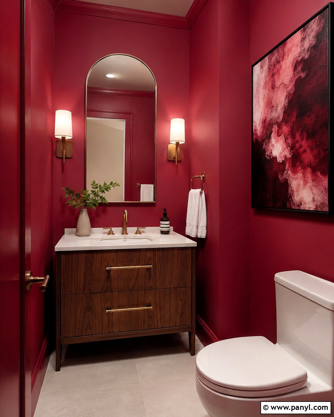 Pantone Viva Magenta Powder Room - 20 Pantone Wall Colors