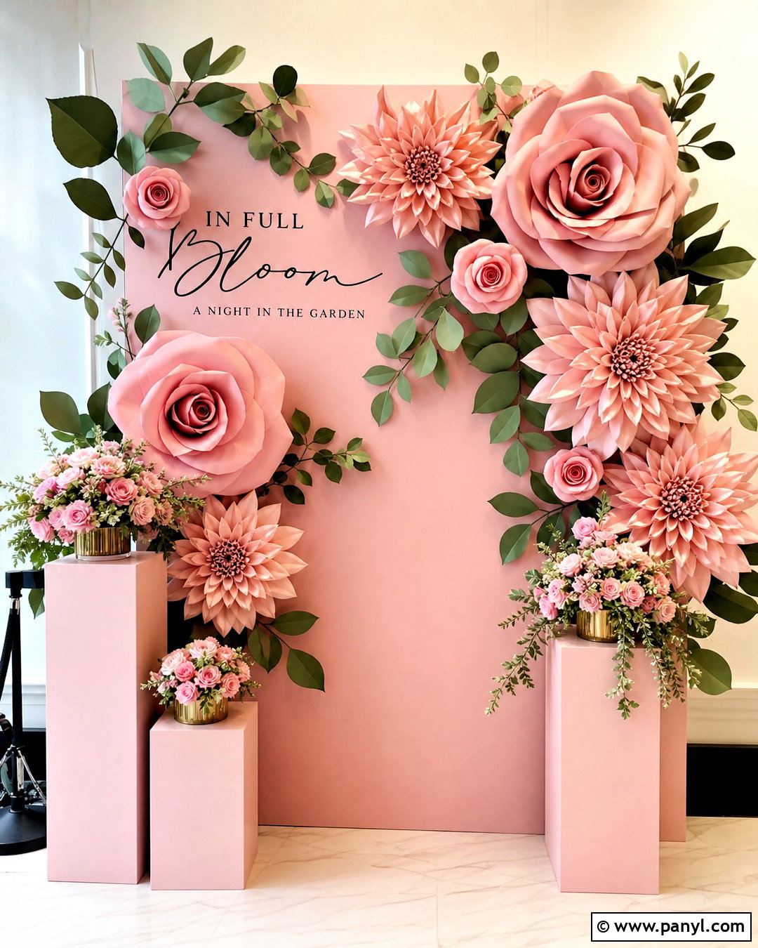 Paper Flower Event Photo Wall - 20 event photo wall ideas