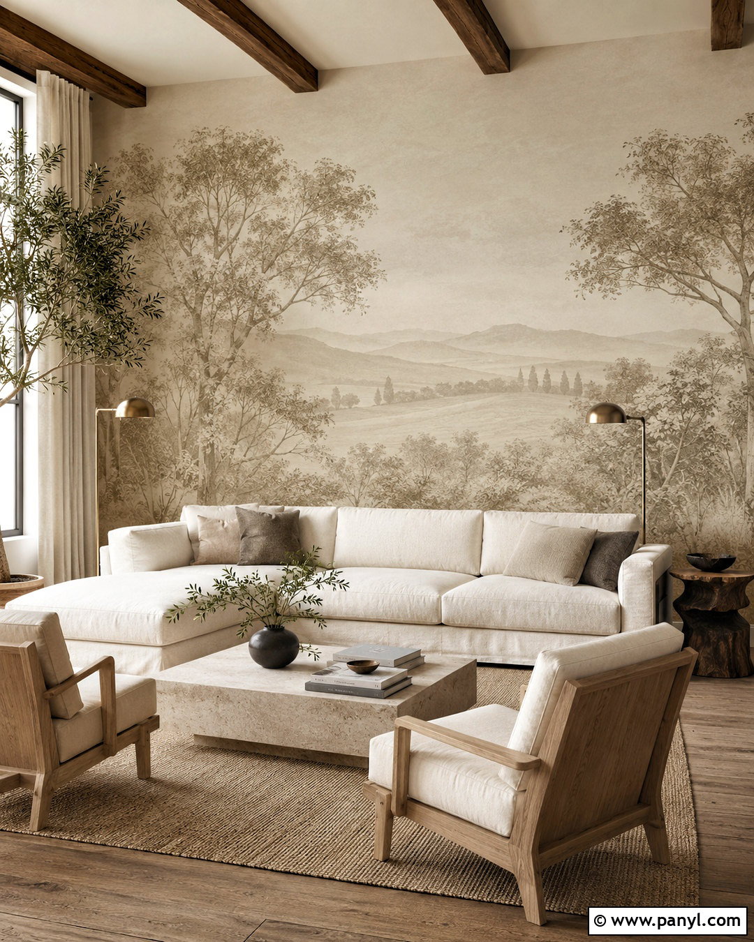Parchment Landscape Wallpaper - 20 neutral minimalist wallpaper ideas