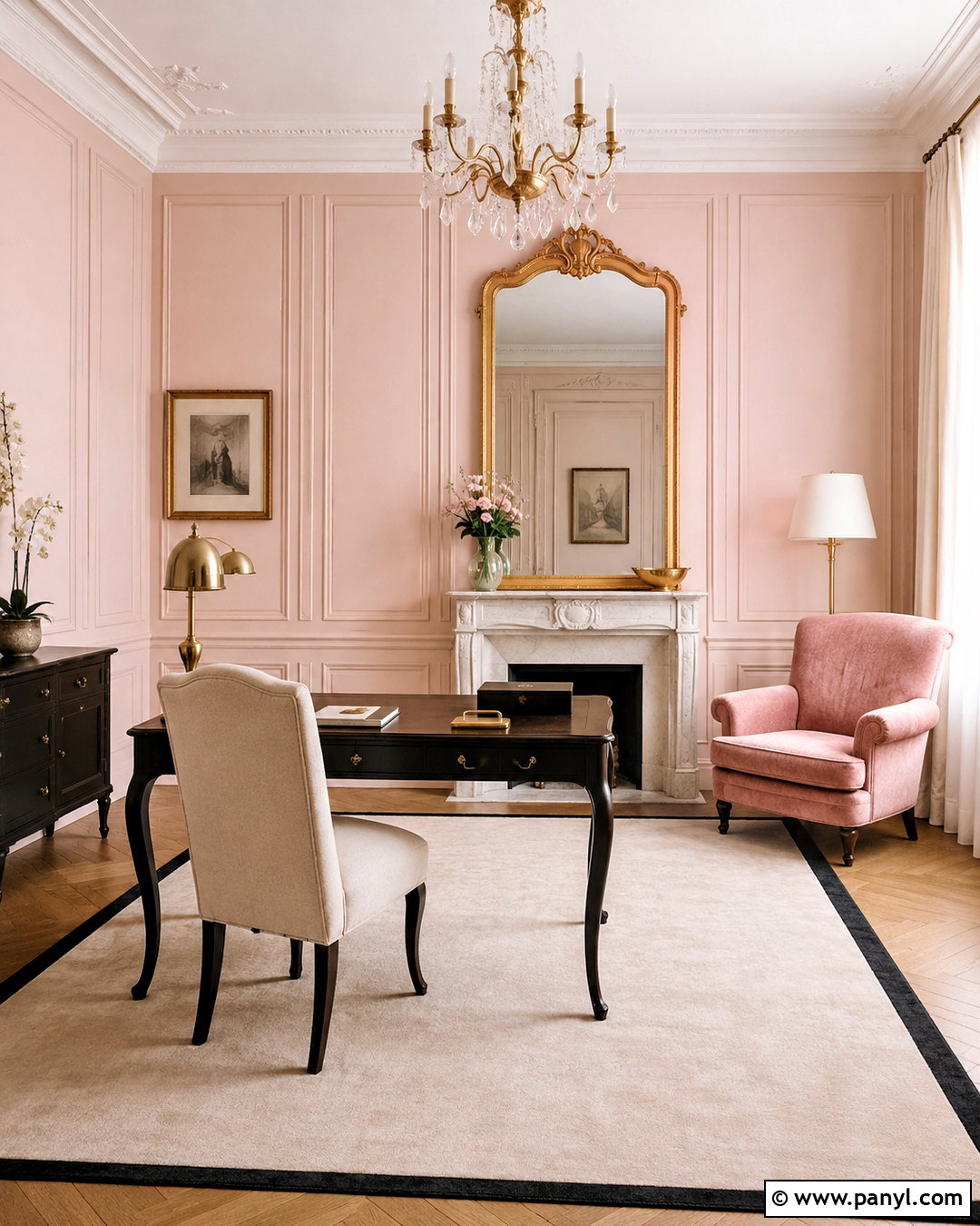 Parisian Blush Pink Office - 20 blush pink office ideas