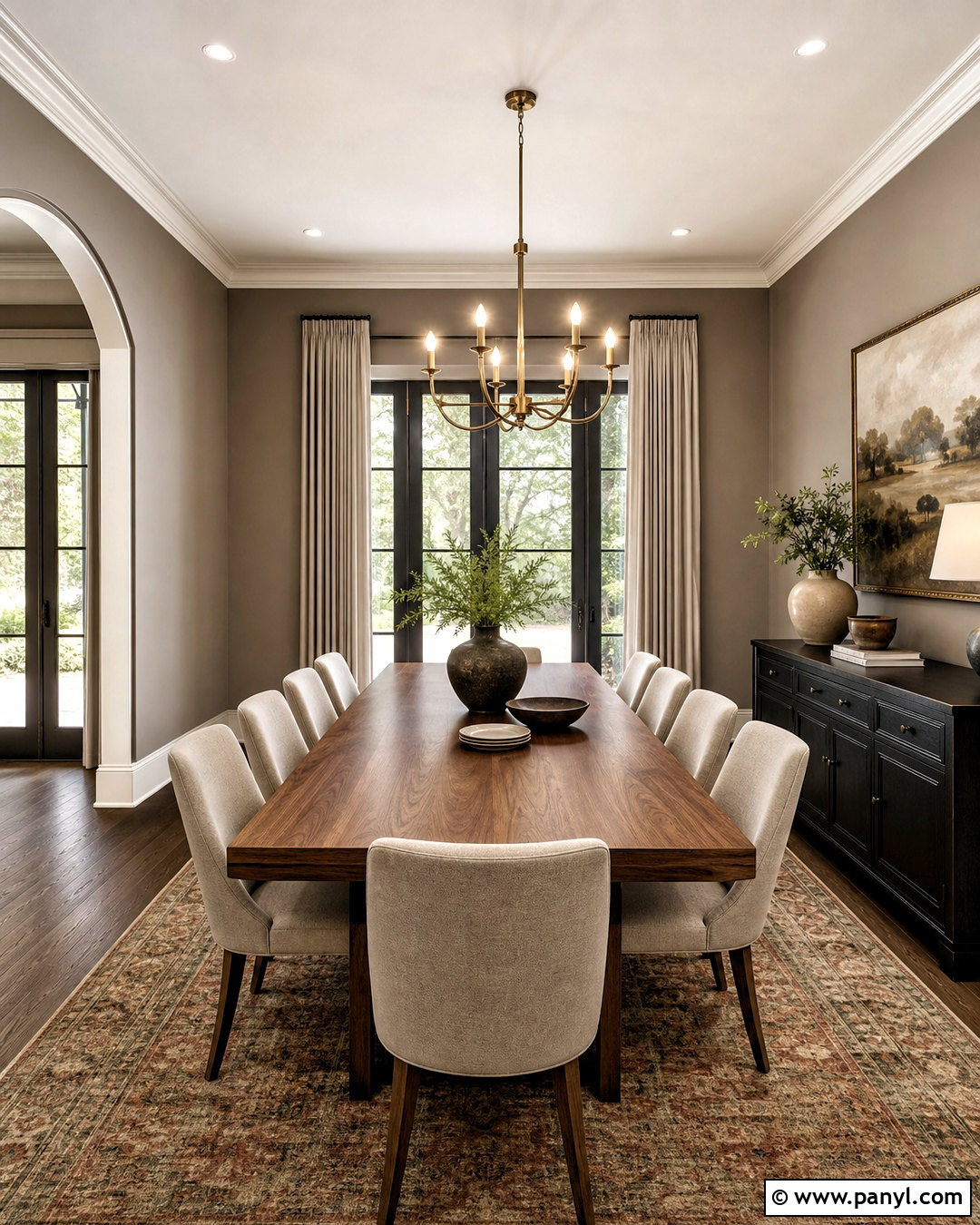 Pashmina Dining Room - 20 warm gray paint color ideas