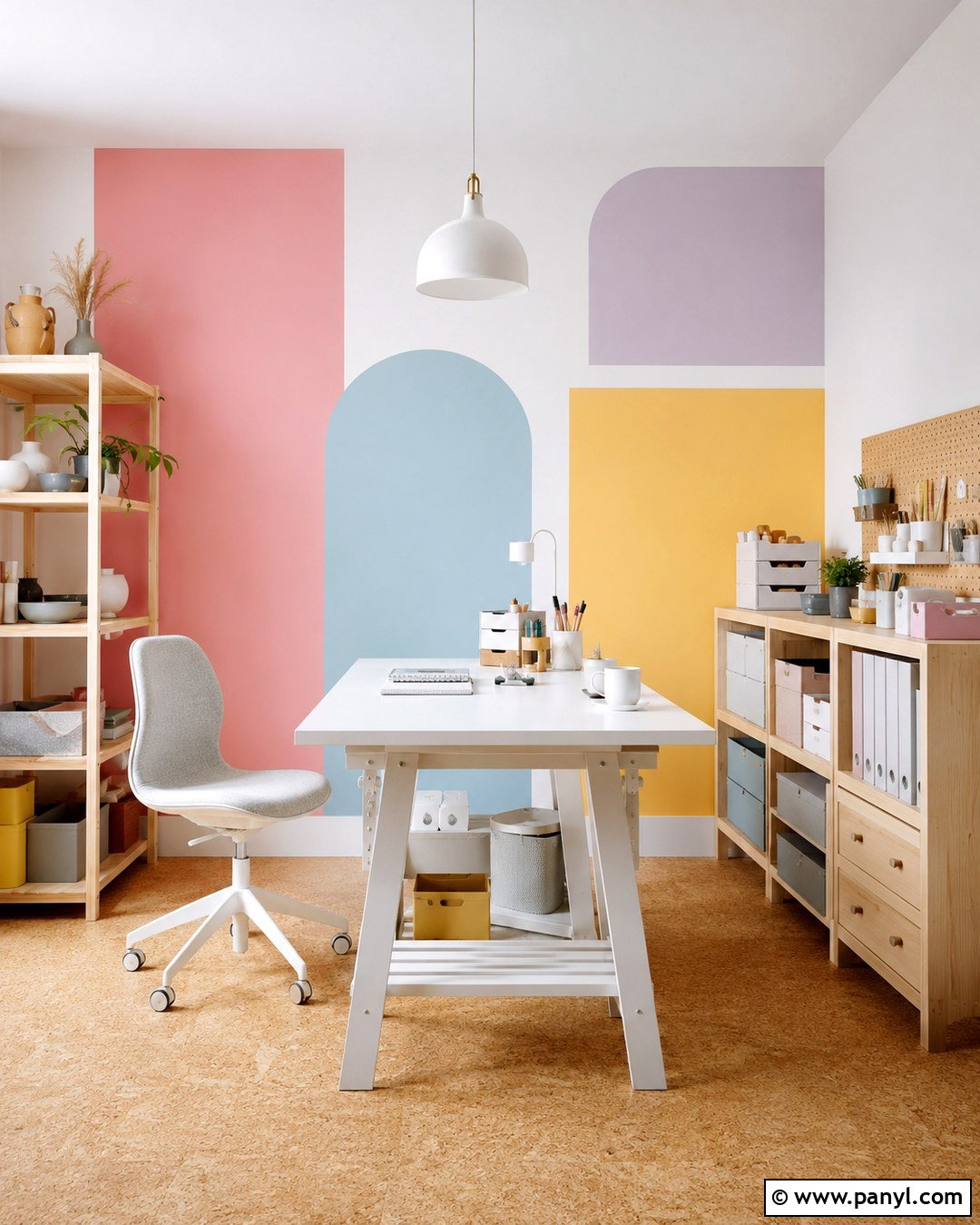 Pastel Abstract Wall Paint - 20 Color Block Wall Paint Inspiration Ideas