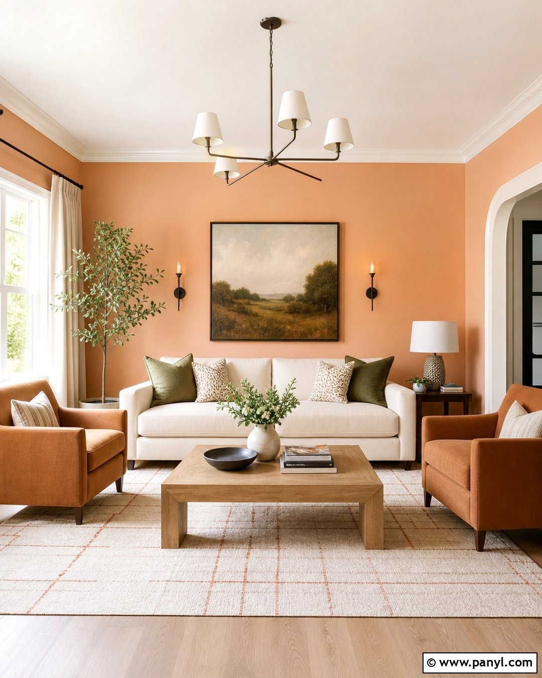 Pastel Apricot Living Room - 30 pastel wall paint ideas