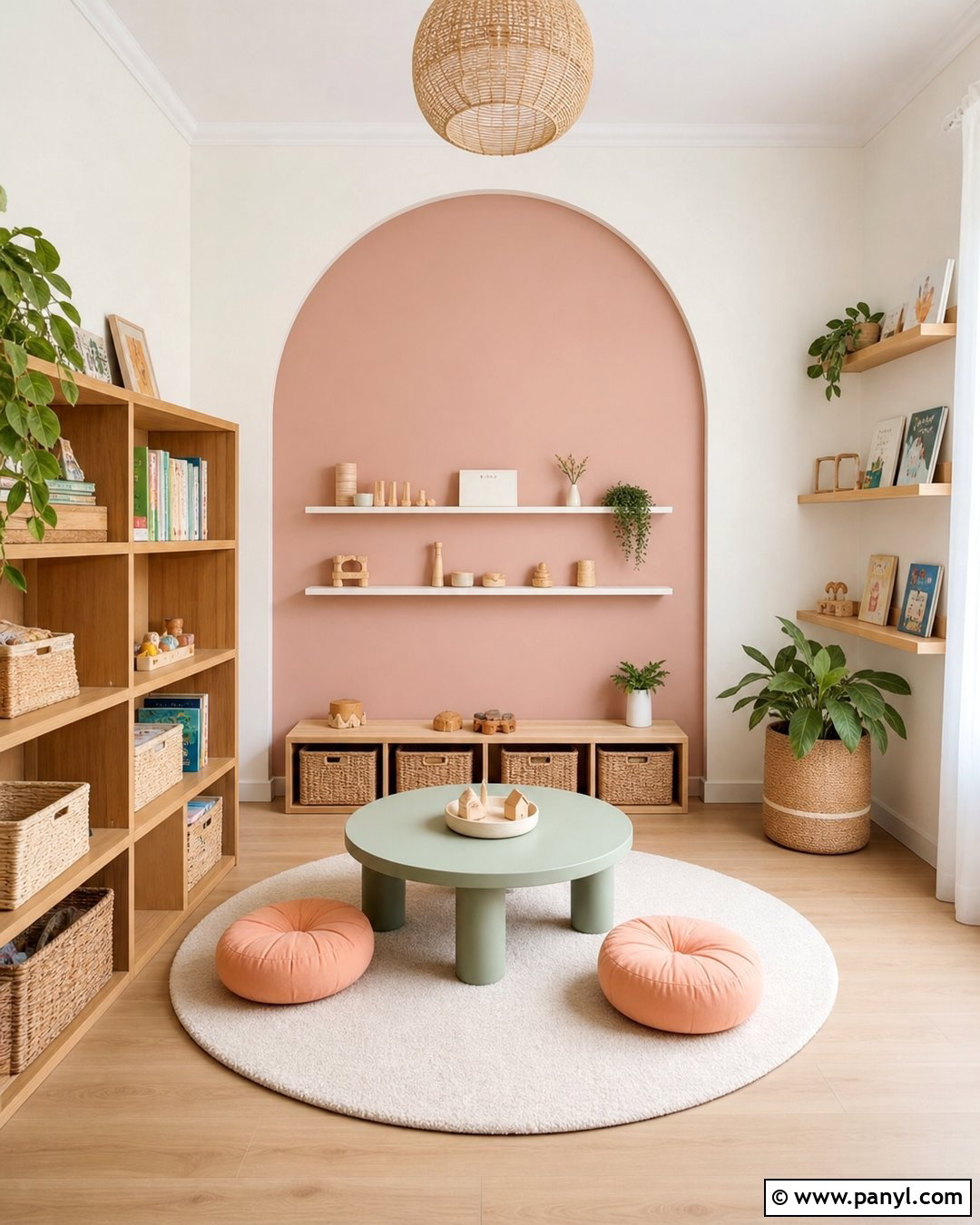 Pastel Arch Color Block Wall - 20 Color Block Wall Playroom Ideas