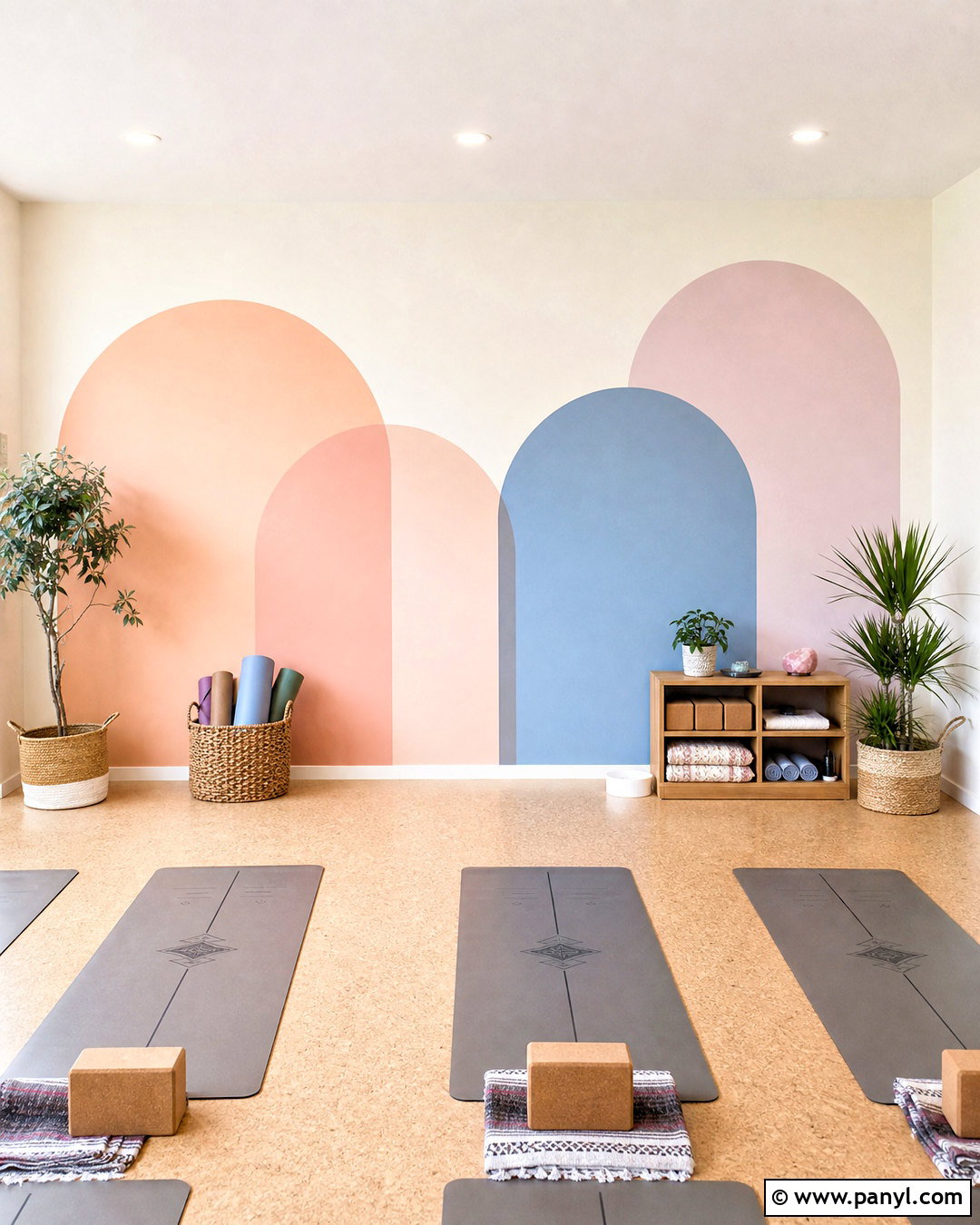 Pastel Arch Yoga Gym Wall - 20 gym wall painting ideas