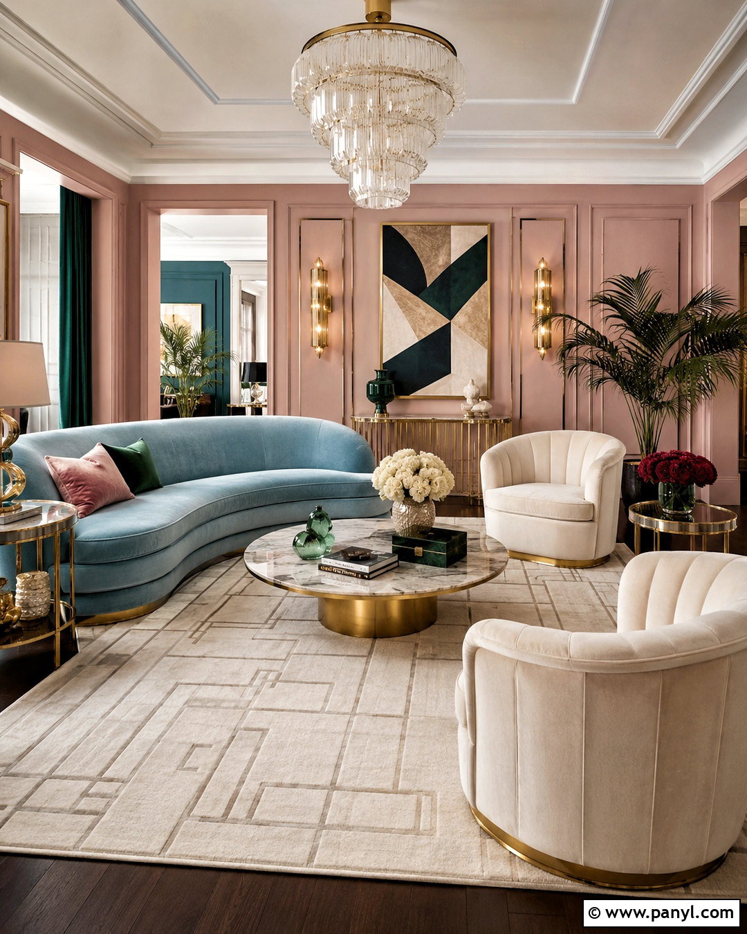 Pastel Art Deco Living Room - 20 pastel colors living room ideas