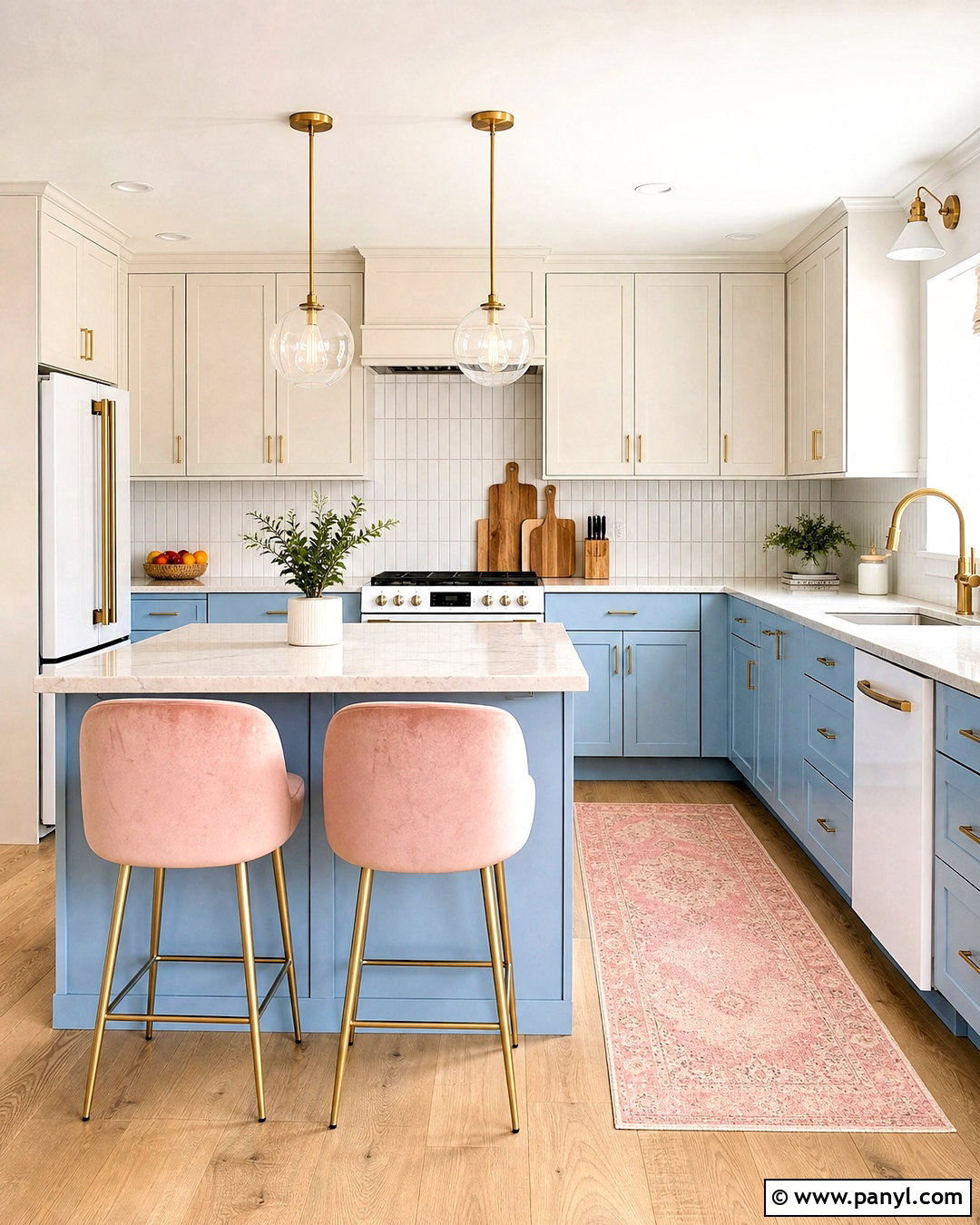 Pastel Blue And Blush Kitchen - 20 pastel blue kitchen ideas