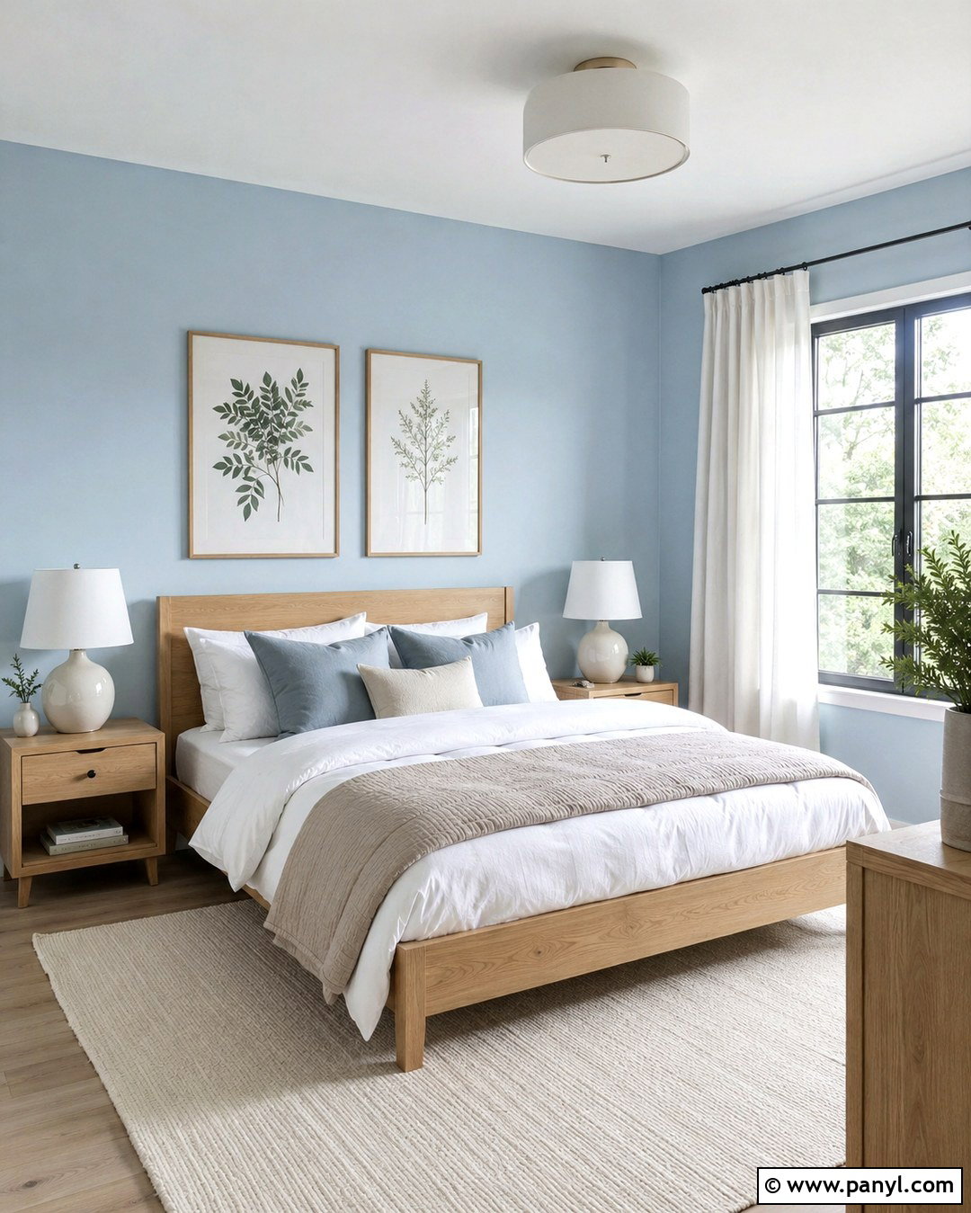 Pastel Blue Bedroom With Light Oak Furniture - 20 Pastel Blue Wall Color Ideas