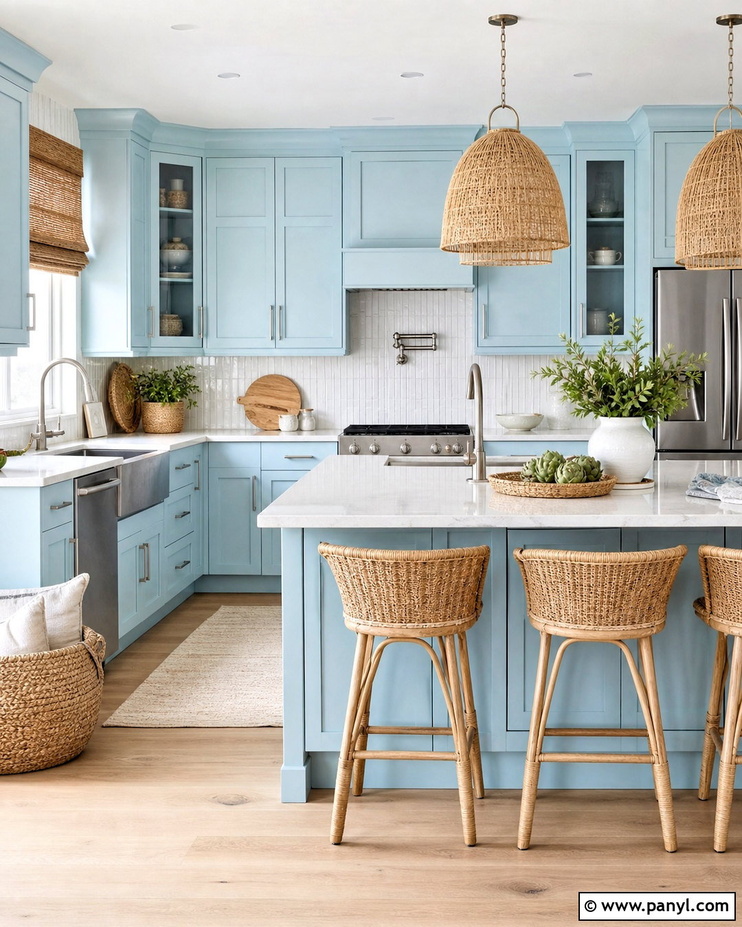 Pastel Blue Coastal Kitchen - 20 pastel blue kitchen ideas