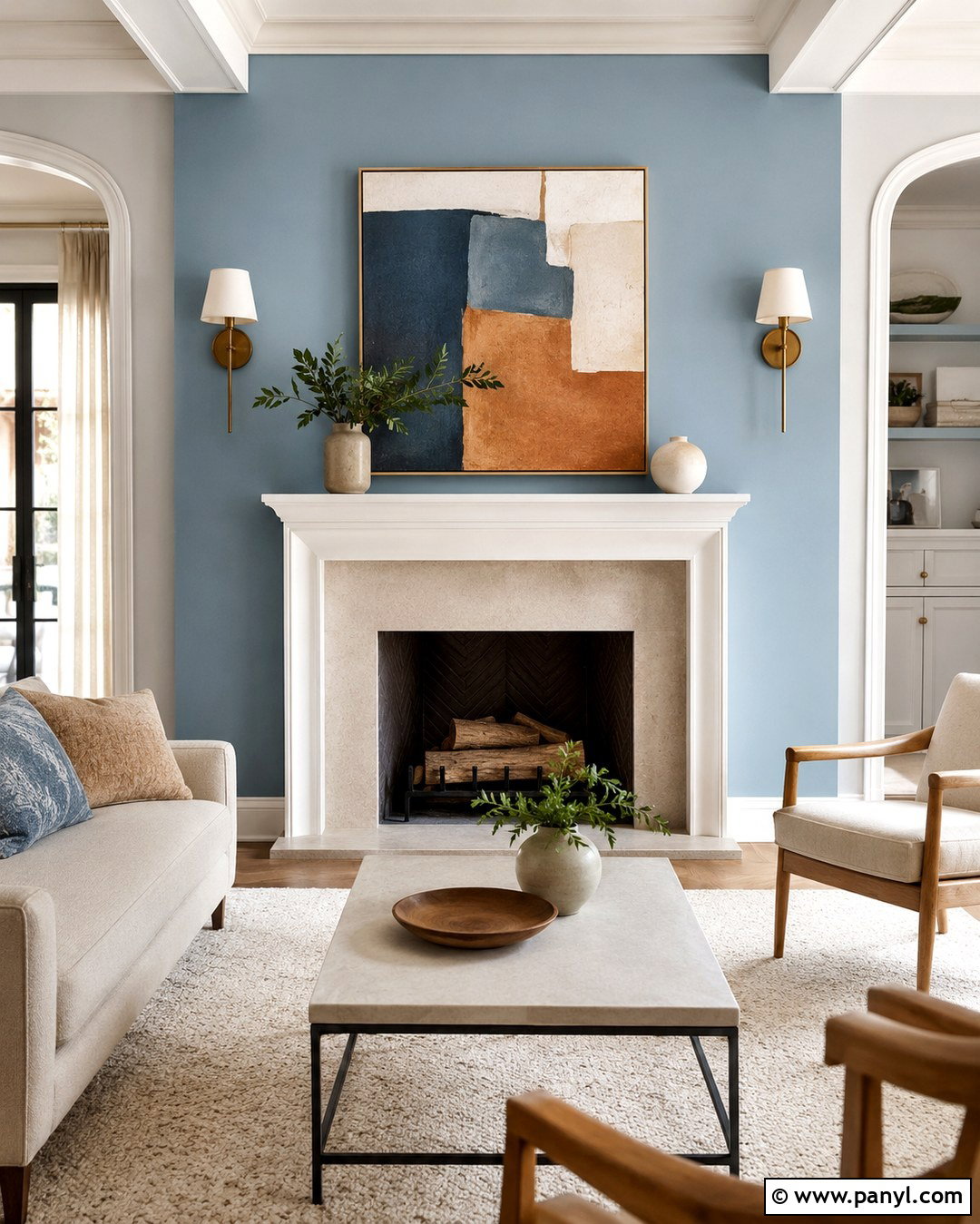 Pastel Blue Fireplace Accent Wall - 20 Pastel Blue Accent Wall Ideas
