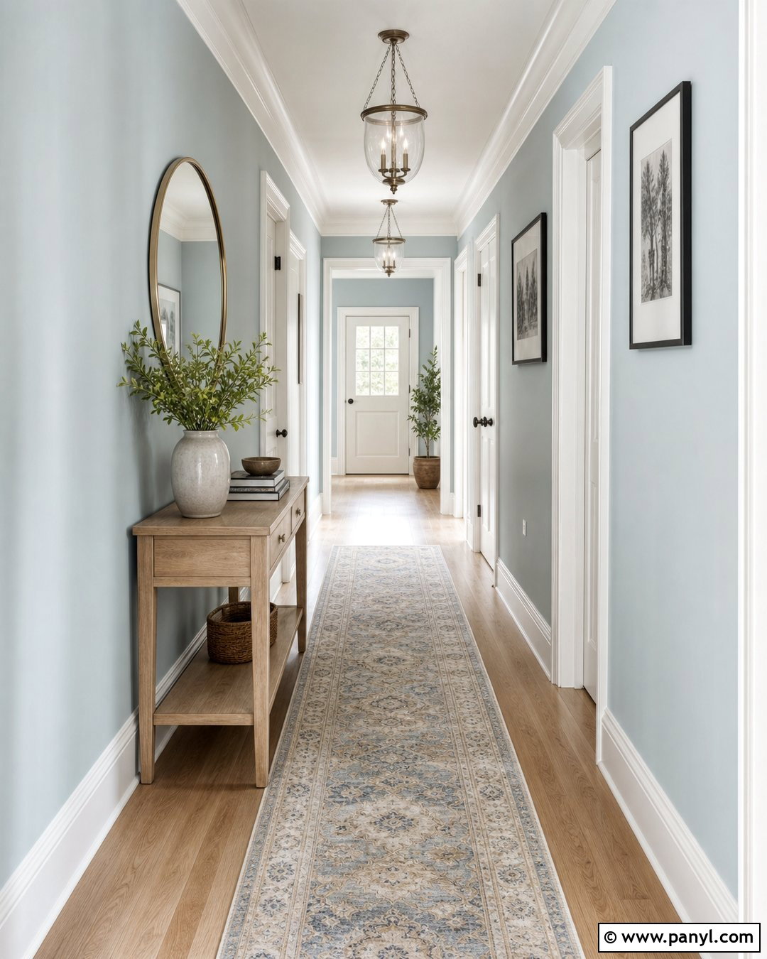 Pastel Blue Gray Hallway - 30 pastel wall paint ideas