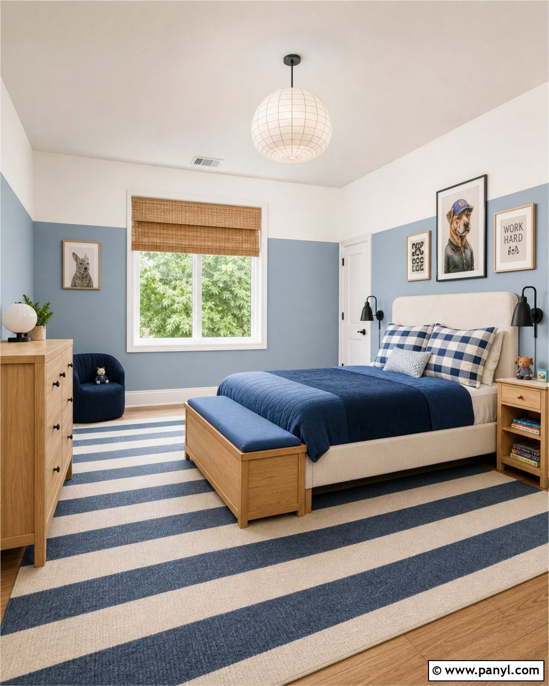 Pastel Blue Half Painted Wall - 30 pastel blue wall ideas