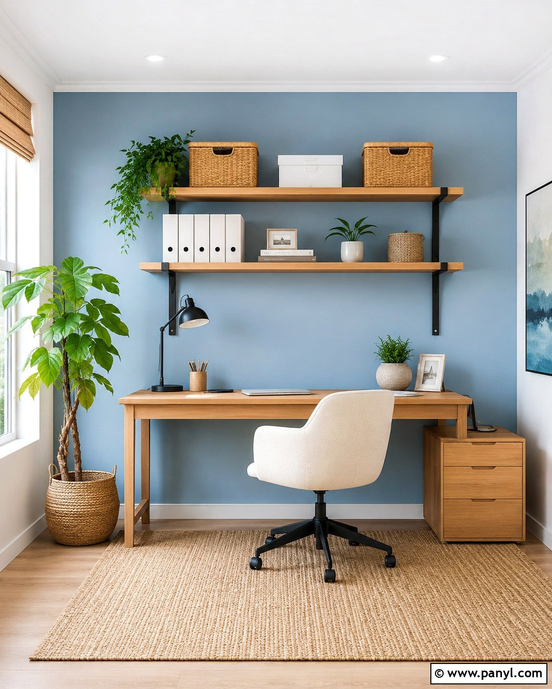 Pastel Blue Home Office Accent Wall - 20 Pastel Blue Accent Wall Ideas