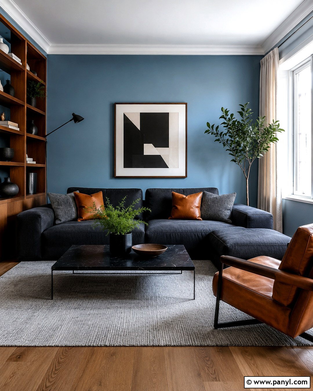 Pastel Blue Living Room With Charcoal Accents - 20 Pastel Blue Wall Color Ideas