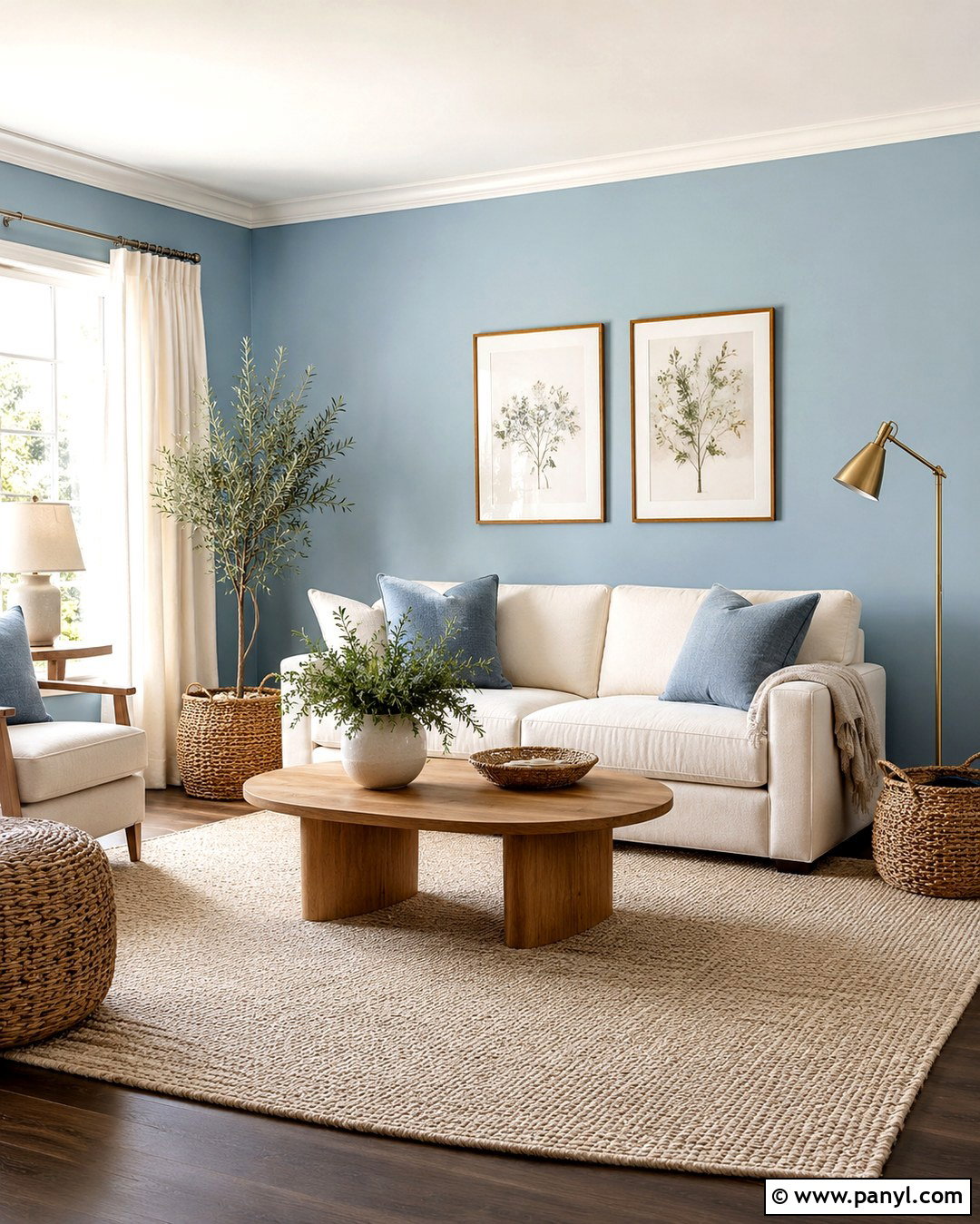 Pastel Blue Living Room With Cream Sofa - 20 Pastel Blue Wall Color Ideas