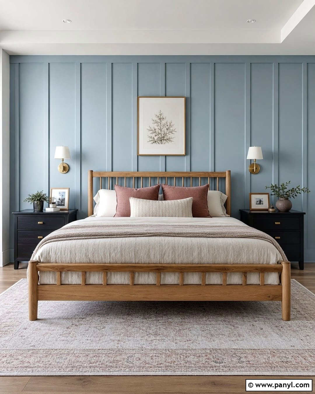 Pastel Blue Paneled Bedroom Wall - 30 pastel blue wall ideas