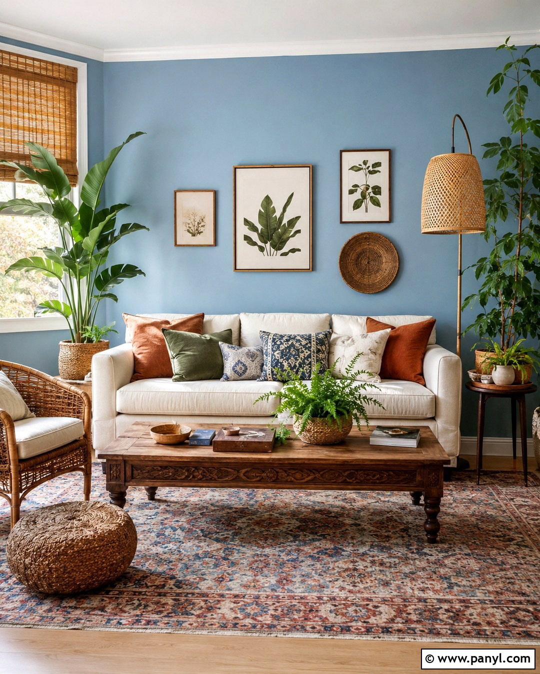 Pastel Blue Stairway Accent Wall - 20 Pastel Blue Accent Wall Ideas