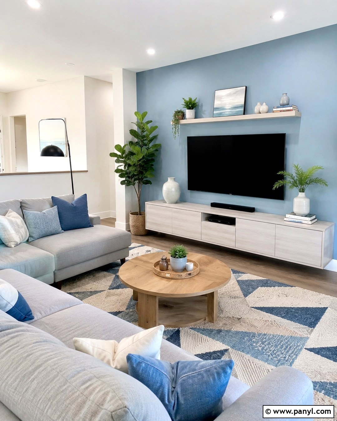 Pastel Blue TV Accent Wall - 20 Pastel Blue Accent Wall Ideas
