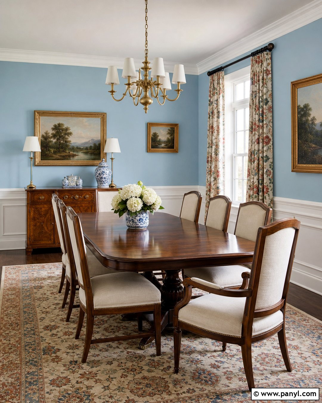 Pastel Blue Traditional Dining Room - 30 pastel blue wall ideas