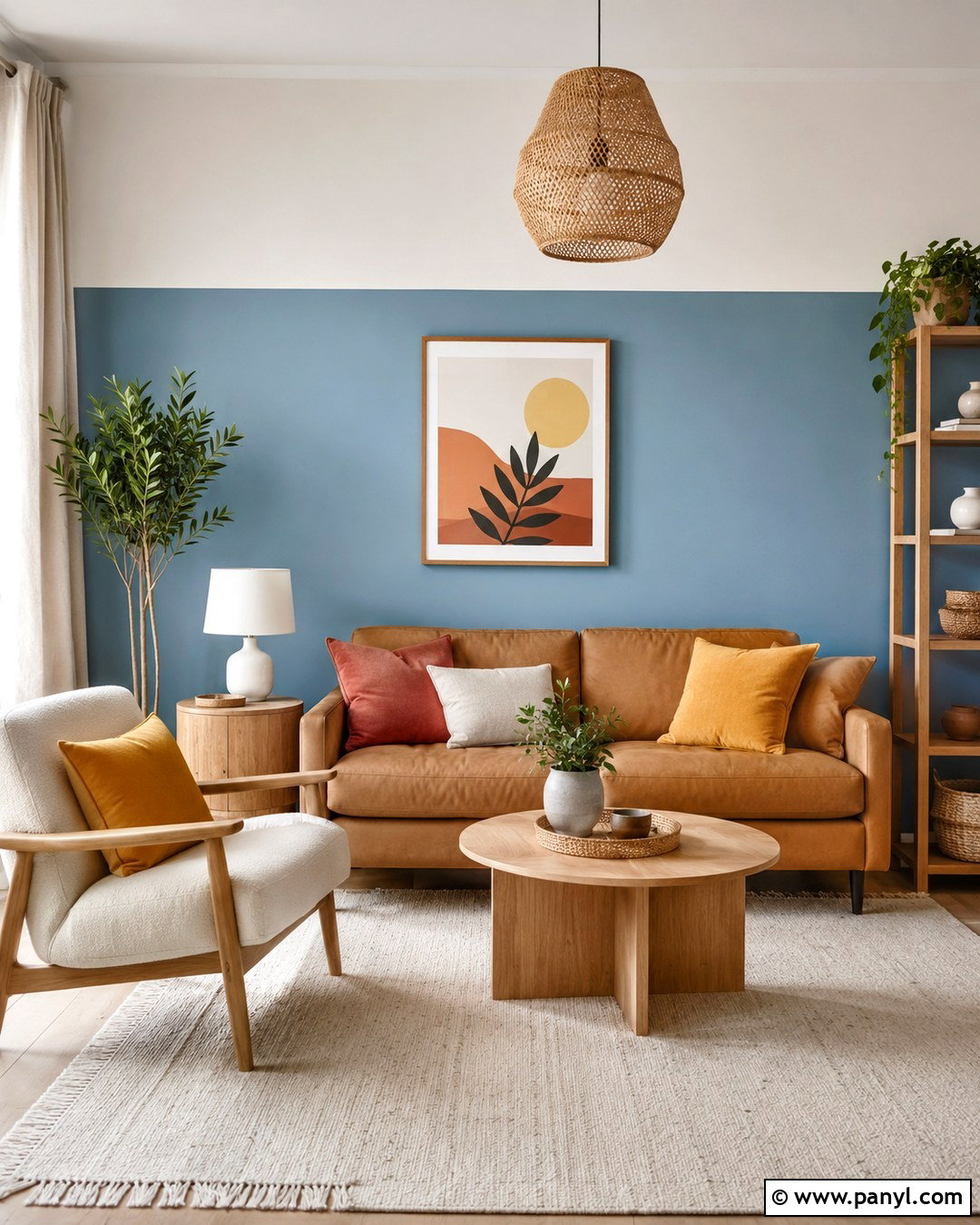 Pastel Blue Two Tone Accent Wall - 20 Pastel Blue Accent Wall Ideas