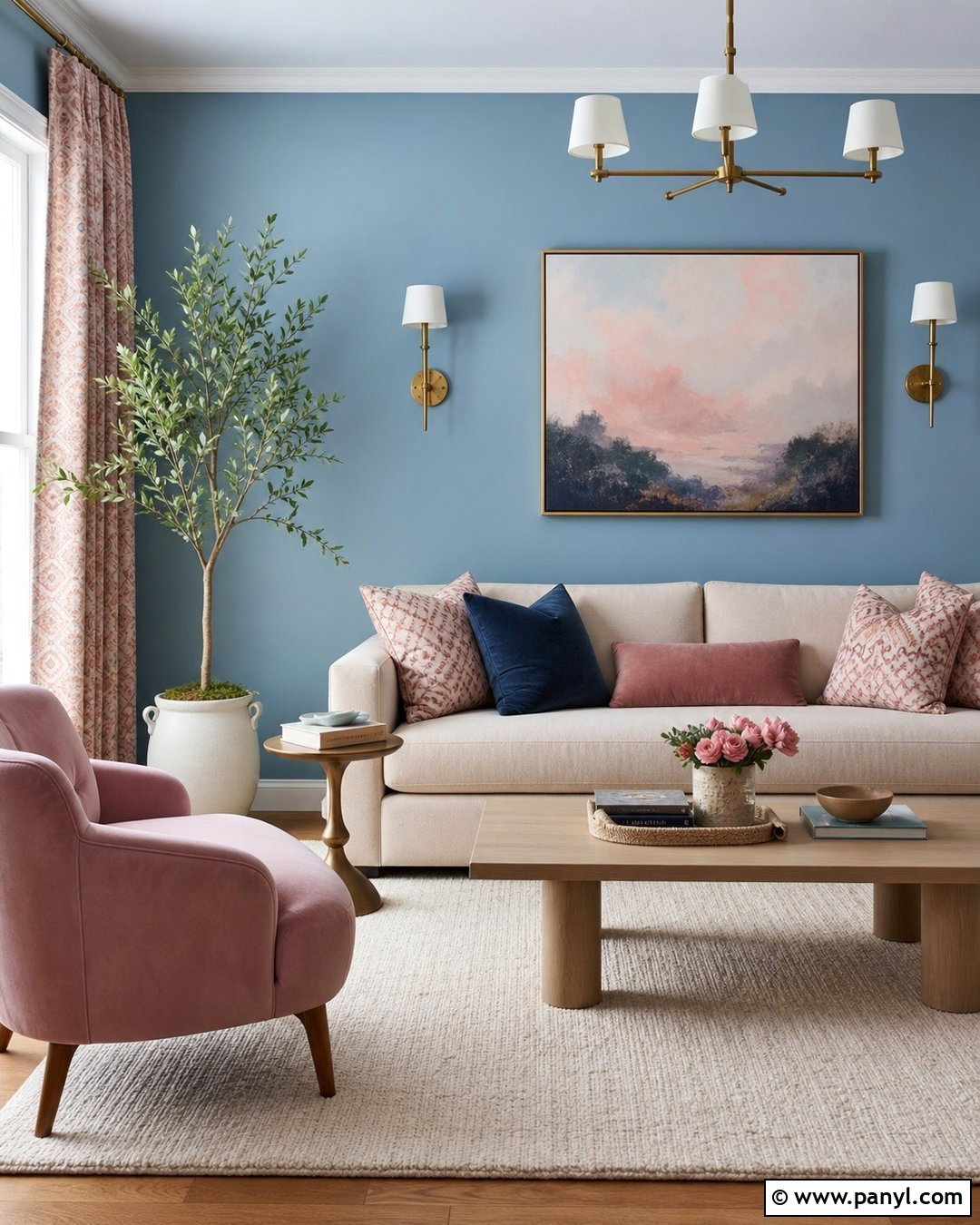 Pastel Blue Walls With Blush Pink - 30 pastel blue wall ideas