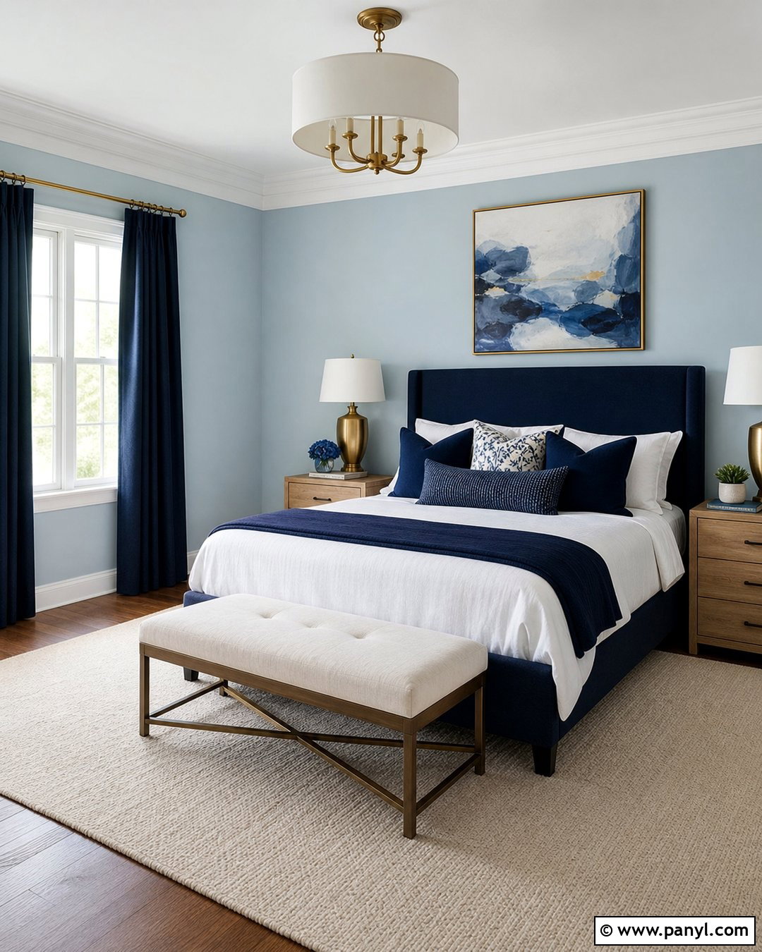 Pastel Blue Walls With Navy Accents - 30 pastel blue wall ideas
