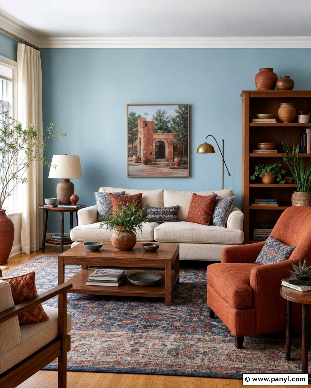 Pastel Blue Walls With Terracotta - 30 pastel blue wall ideas