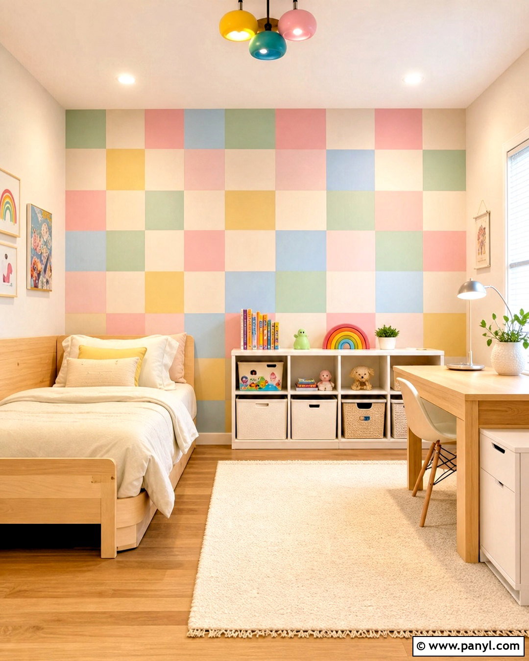 Pastel Checkered Accent Wall - 20 checkered accent wall ideas